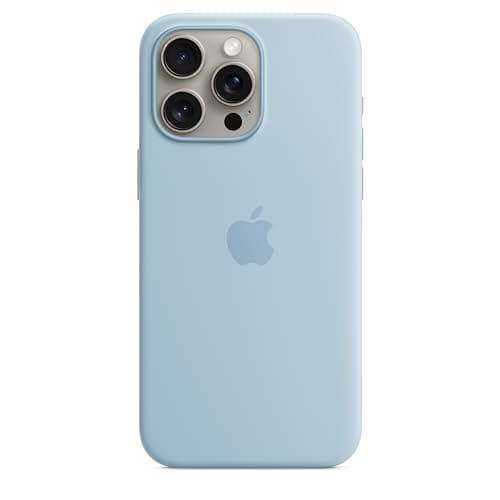 Image of Apple iPhone 15 Pro Max Silicone Case with MagSafe - Light Blue 