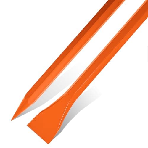 Image of Leriton 60" (5ft) Chisel Digging Bar 15lb (6.65kg) Pencil Point Wrecking Pry Road Bar Post Hole Diggers for Digging Prying of Dirt and Large Rocks