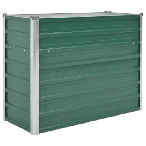 Image of vidaXL Raised Garden Bed - Galvanised Steel - Suitable for Patios, Balconies or Gardens - Ample Planting Space for Flowers, Herbs and Vegetables - Weather Resistant - Green