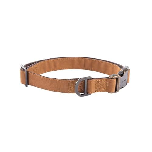 Image of Carhartt Field Dog Collar, Fully Adjustable, Durable 600-Denier Fabric W/Reflective Wordmark for Visibility, Carhartt Brown, Medium