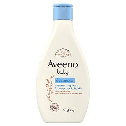 Image of Aveeno Baby Dermexa Moisturising Wash (1x 250ml), Soothing Unscented and Soap-Free Baby Body Wash Developed to Gently Cleanse Delicate Skin, for Babies with Very Dry, Itchy Skin and Prone to Eczema