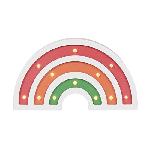 Image of LITECRAFT Glow Rainbow Table Lamp LED Children's Bedroom Wood Light - Multicoloured