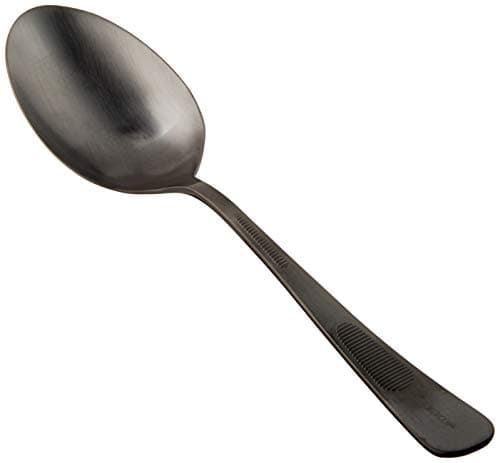 Image of Mercer Culinary M35138BK Plating Spoon Solid Bowl, Stainless Steel, Black, 21.8 x 5.4 x 3.2 cm