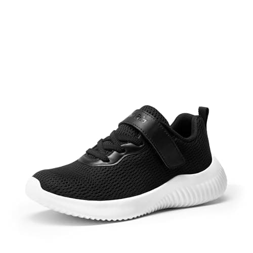 Image of DREAM PAIRS Boys Girls Breathable Tennis Running Shoes Fashion and Comfy Athletic Sport Sneakers,Size 3 Big Kid,Black/White,KRIDER-1