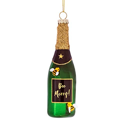 Image of Sass & Belle Bee Merry Champagne Bottle Shaped Bauble