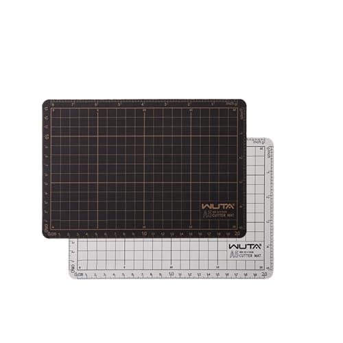 Image of WUTA A5 Self-Healing Cutting Mat for Sewing & Leather Craft, Double-Sided PVC Durable Non-Slip Mat for DIY Quilting Scrapbooking, 22x15cm