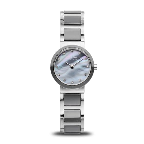 Image of BERING Women Analog Quartz ceramic collection Watch with stainless steel/Ceramic Strap and Sapphire Crystal 10725-789