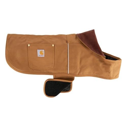 Image of Carhartt Firm Duck Dog Chore Coat, Insulated Weather Resistant Jacket for Cold and Windy Conditions, Carhartt Brown, Small
