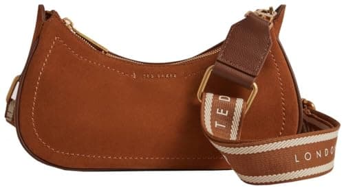 Image of Ted Baker Women's S284116BROWNO/S Webbing Small Suede Shoulder Bag, Brown