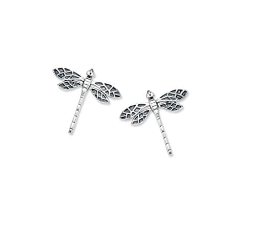 Image of Sterling Silver Dragonfly Earrings - SIZE: 12mm x 12mm. Gift Boxed Dragonfly stud earrings. 5054
