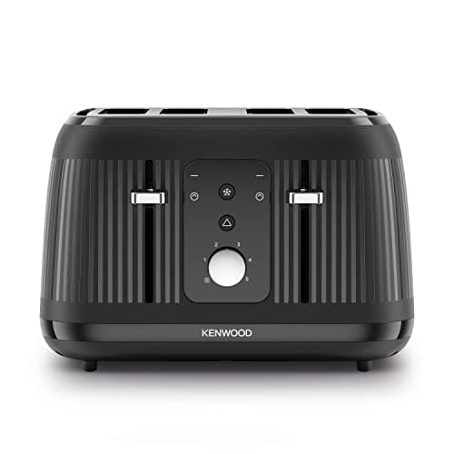 Image of Kenwood Dawn Toaster, 4 Slot Toaster, Reheat, 5 Browning Settings, Defrost and Cancel Functions, Pull Crumb Tray, TFP09.​000BK, 1800W, Midnight Black
