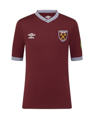 Image of West Ham United FC Castore Unisex Kids Home Short Sleeve Shirt, New Claret, 11 Years