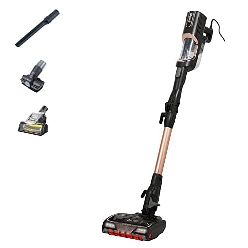 Image of Shark Corded Stick Vacuum Cleaner with Anti Hair Wrap and DuoClean Floorhead, Flexible Pet Vacuum with Anti-Allergen Complete Seal, 3 Attachments, 10m Cord, Rose Gold HZ500UKT