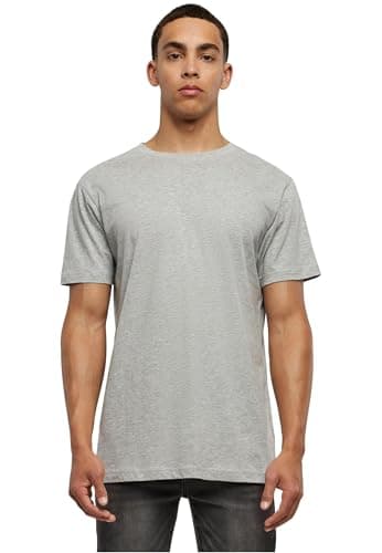 Image of Build Your Brand Men's Basic Round Neck T-Shirt T-Shirt, Heather Grey, 4XL