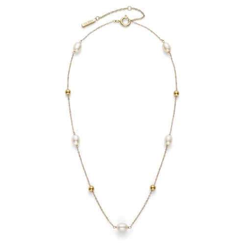 Image of Olivia Burton Women's BY THE SEA PEARL Collection Beaded Necklace in Yellow Gold with Freswater Pearls - 24100200