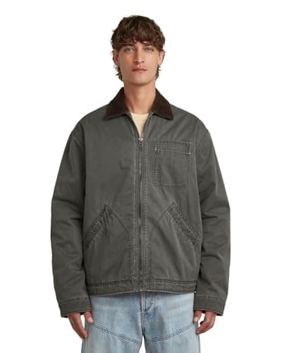 Image of G-STAR Duty canvas trucker, Men's Jacket, Color Gray, Size XL