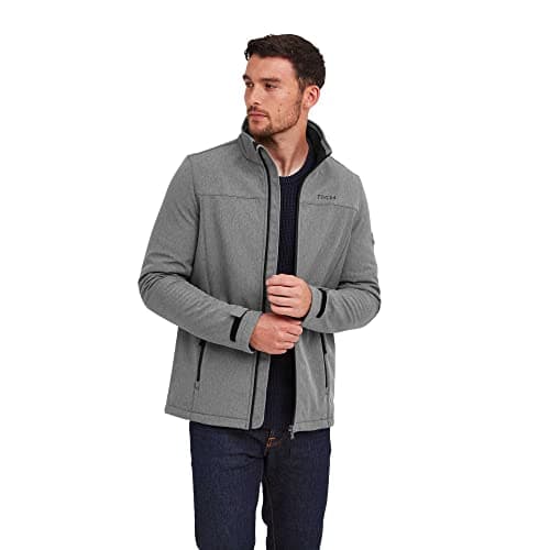 Image of TOG24 Feizor Men's Softshelljacket Water Resisitant Windbreaker Windproof Coat Casual Fleecejacket Hiking Jacket Showerproof Zip Up for Outdoor Dark Grey S