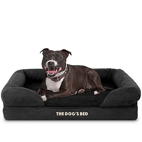 Image of The Dog’s Bed – Orthopaedic Memory Foam Bolster Bed, Black Plush, Medium