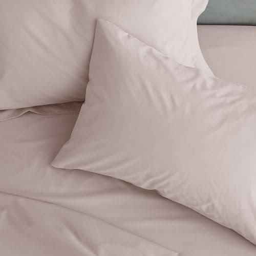 Image of Catherine Lansfield Easy Iron Percale Standard Pillowcase Pair Blush Pink