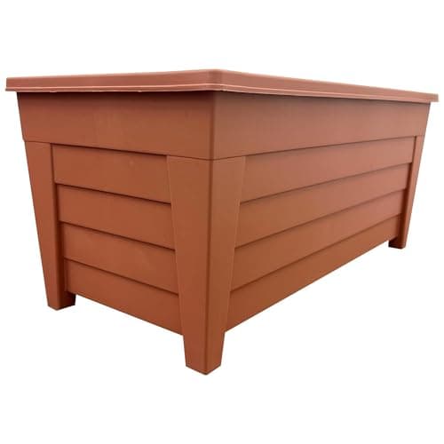 Image of STORM TRADING GROUP Large Grosvenor Trough 55cm Terracotta or Black Long Flower Planter For Home, Balconies, Gardens, Greenhouses & Patios (1, Terracotta)