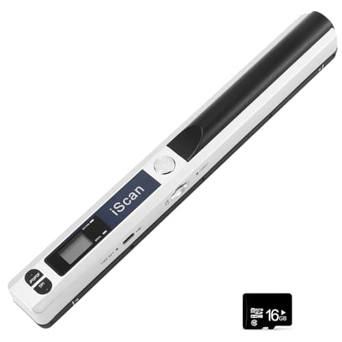 Image of AOZBZ Portable Document Scanner, White 900DPI Hand Held USB Image Scanner A4 Colour Photo Mobile Scanner Handy Scan (JPG/PDF Format, High Speed USB 2.0, Micro Need SD/TF Card Included)
