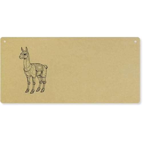 Image of Azeeda 'Robot Llama' Large Wooden Wall Plaque/Door Sign (DP00075577)