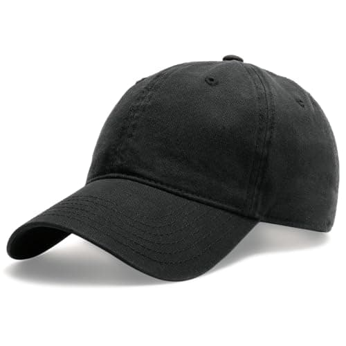Image of FURTALK Womens Mens Baseball Cap Washed Cotton Adjustable Soft Caps Unisex Unstructured Vintage Baseball Hats, Black, M