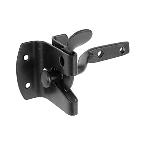 Image of Manor® Automatic Gate Latch Black Gate Hardware Wooden Fence Gate Exterior Shed 50mm