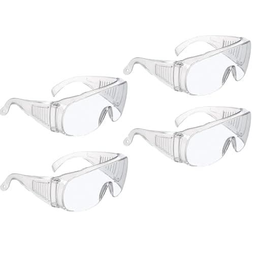 Image of 4 Pair Anti Fog Safety Goggles, Protective Glasses, Clear Safety Glasses, Lab Goggle Side Shields, Anti Splash,Anti-fog and Dust-proof, Security Protection, For Construction Laboratory Outdoor