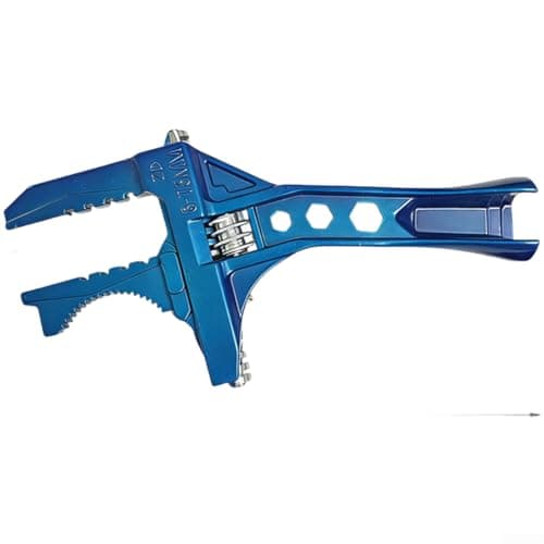Image of LUCKCDUO Adjustable Wrench, 6–75 mm, Bathroom Pipe Spanner for Faucets Valves and Fittings, Smooth Ratcheting Jaw, Compact Short-Handle Design for Tight Spaces(6-75mm)