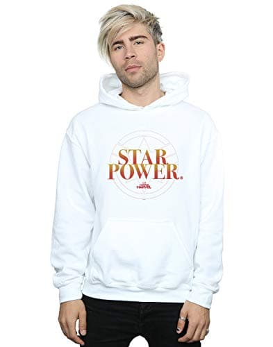 Image of Marvel Men's Captain Marvel Star Power Hoodie White Large