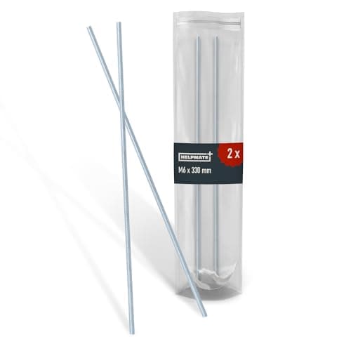 Image of HELPMATE – Threaded rod M6 x 330 mm made of galvanised steel – 2 pieces of threaded bar with full metric thread – Threaded pin with strength class 4.8, DIN 976