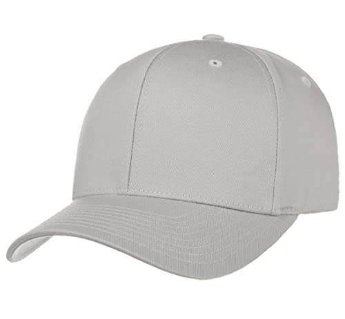 Image of 21Fashion Plain Baseball Caps Mens Baseball Caps Unisex Peak Caps Summer Hats Sports Caps Plain Light Grey One Size