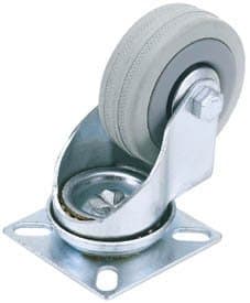 Image of Draper 65473 75mm Diameter Swivel Plate Fixing Rubber Castor - S.W.L 70Kg