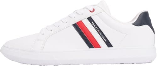 Image of Tommy Hilfiger Men’s Essential Leather Low Top Cupsole Trainers, White (White), 9