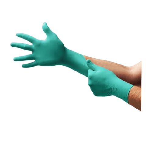 Image of Ansell Microflex 93-260 Disposable Nitrile/Neoprene Gloves, Chemical Resistant, Industrial, Mechanics and DIY use, Green, Size L (8.5-9) (6 Units)