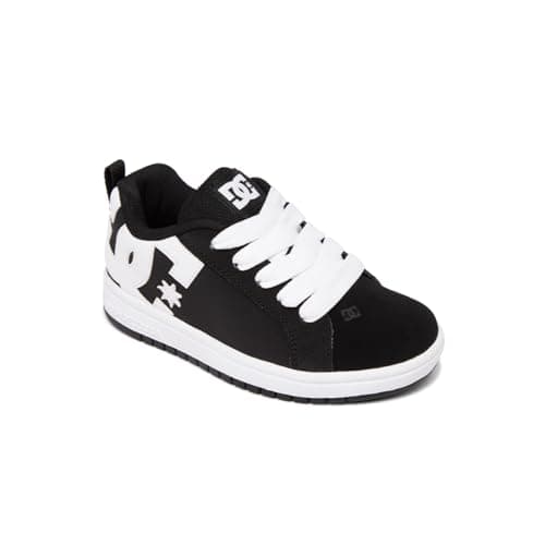 Image of Dc Shoes Boys Court Graffik Skate Shoe, Black/White, 1 UK