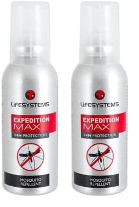 Image of Lifesystems Insect Repellent Expedition Maximum DEET Pump Spray | Repels Mosquitoes, Biting Insects, Ticks | Up to 8hrs Protection, Ideal For Any Destination Including Jungle Tropics, Silver (Pack of 2)