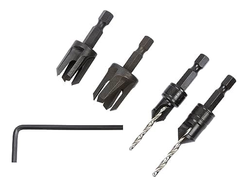 Image of Trend Snappy 4-Piece Countersink & Plug Cutter Set, 1/4 Inch Hex Shank, Quick Release System, SNAP/PC/A