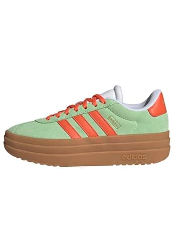 Image of adidas Unisex Kids VL Court Bold Shoes Junior, Semi Green Spark/Semi Impact Orange/Cloud White, 4 UK