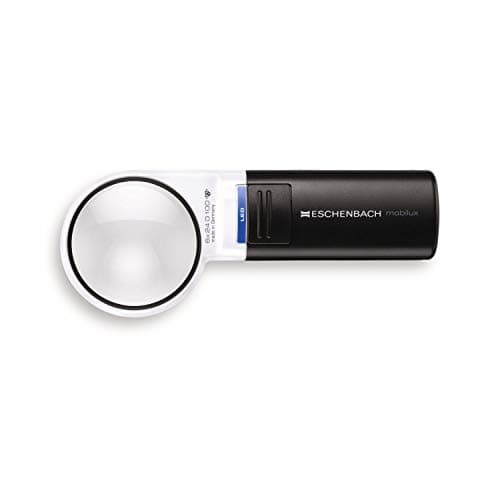 Image of Illuminated Pocket Magnifier mobilux LED [Eschenbach 15116] Aspheric PXM® Lightweight Lens, Dimensions Lens: Ø 58 mm, Magnification: 6X, Dioptre: 24