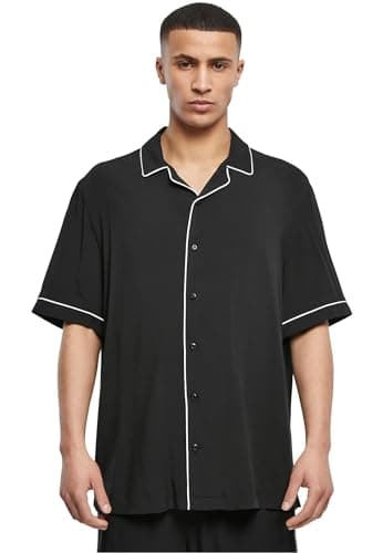 Image of Urban Classics Men's Bowling Shirt, Black, M