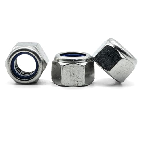 Image of Hippo Hardware M16 (16mm) Nyloc Nylock Lock Nuts Type P Thick Nylon Insert Locking A2 Stainless Steel (Pack of 10)