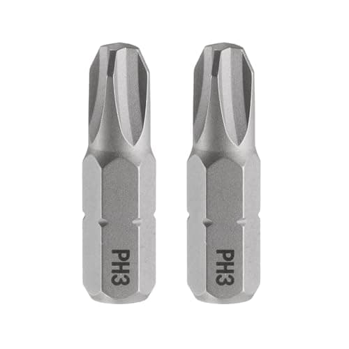 Image of sourcing map 2pcs PH3 Phillips Screwdriver Bit 1/4" Hex Shank 25mm/1" Length Magnetic Cross Head S2 Steel Screw Driver Bit