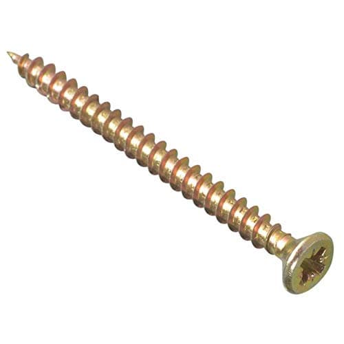 Image of ForgeFix Multi-Purpose Single Thread Screws | 4.5 x 50mm | Zinc Yellow Passivated | Box 200