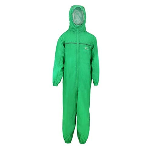 Image of Zorax Boys Girls Green (11-12 Years) Waterproof Windproof Lightweight Kids Rain Suit Coat All in One Dry Suit Puddle Unisex Drip Drop Raincoat