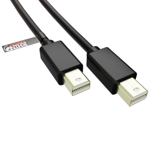 Image of rhinocables Mini Display Port DP Cable Connect Laptop Apple Mac Book Pro Air iMac Computer Monitor Lead (0.5m)