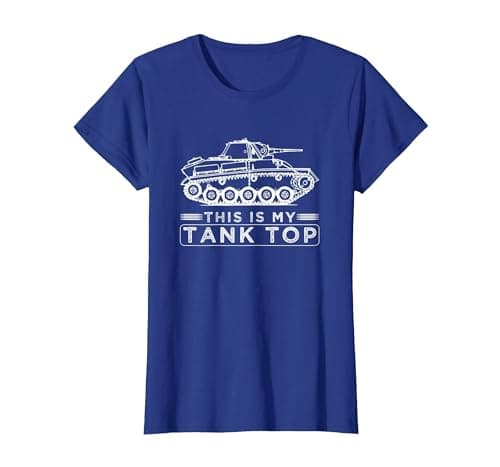 Image of Funny Army Tank T-Shirt, Women, Royal Blue, Small