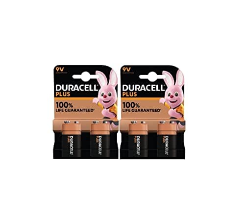 Image of 4X Duracell 9V Plus 6LR61/MN1604 Alkaline (2 Blister Packs of 2 Batteries) 4 Batteries
