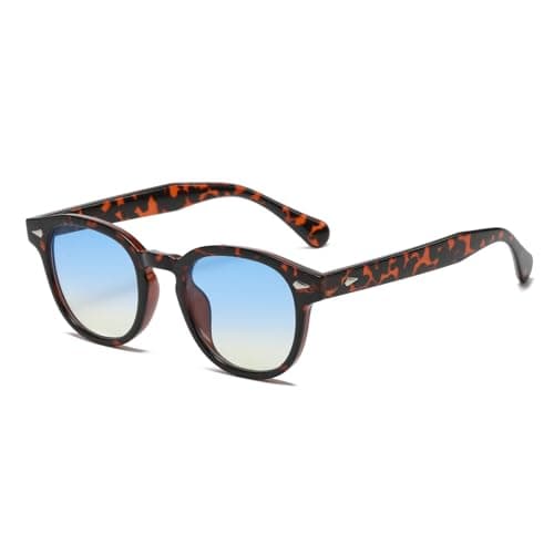 Image of Long Keeper Retro Round Sunglasses Mens Womens Vintage Small Circle Sunglasses Designer Oval Round Frame Unisex Retro Sun Glasses UV400 Protection